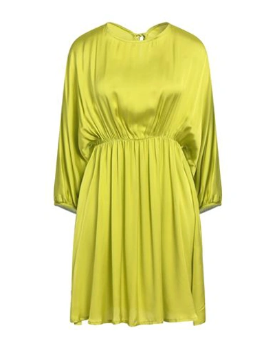 Même Road Woman Mini Dress Lime Green Size 6 Viscose In Green