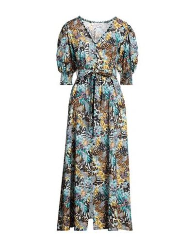 Shop Connor & Blake Woman Maxi Dress Turquoise Size M Cotton In Blue