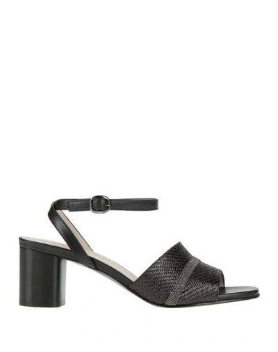 Shop Fabiana Filippi Woman Sandals Black Size 8 Soft Leather