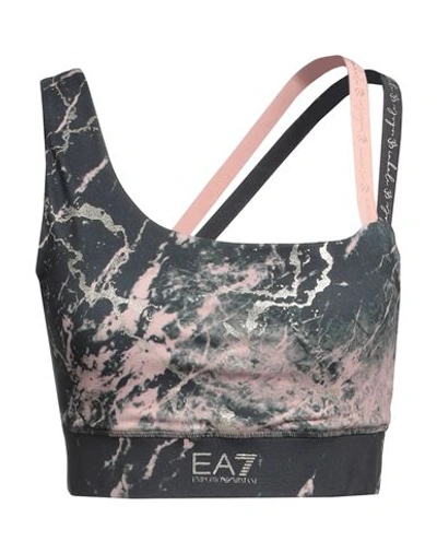 Ea7 Woman Top Charcoal Size Xs Polyester, Elastane In Grey