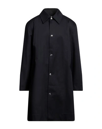 Shop Ami Alexandre Mattiussi Man Overcoat & Trench Coat Midnight Blue Size 42 Cotton