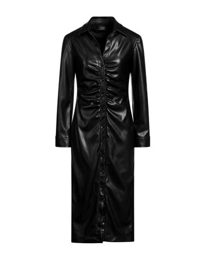 Shop Clips Woman Midi Dress Black Size 14 Polyester, Polyurethane