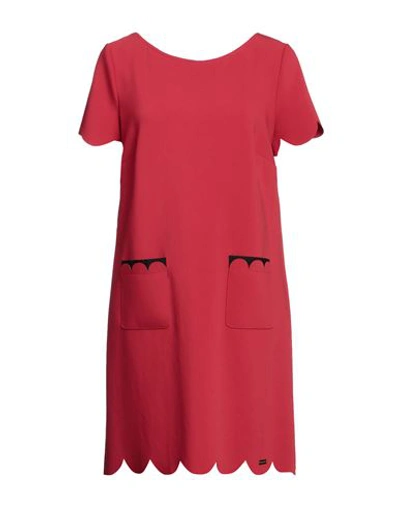 Shop Babylon Woman Mini Dress Red Size 10 Polyester, Viscose, Elastane