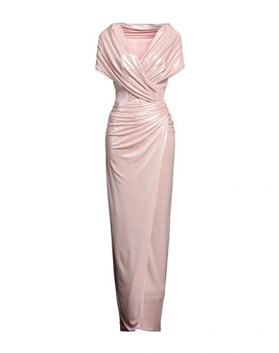 Shop Rhea Costa Woman Maxi Dress Rose Gold Size 8 Polyamide