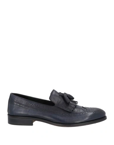 Jerold Wilton Man Loafers Midnight Blue Size 7.5 Soft Leather In Blue