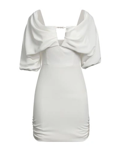 Shop Relish Woman Mini Dress White Size 6 Polyester, Elastane
