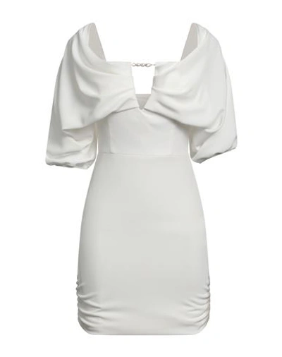 Relish Woman Mini Dress White Size 6 Polyester, Elastane In White