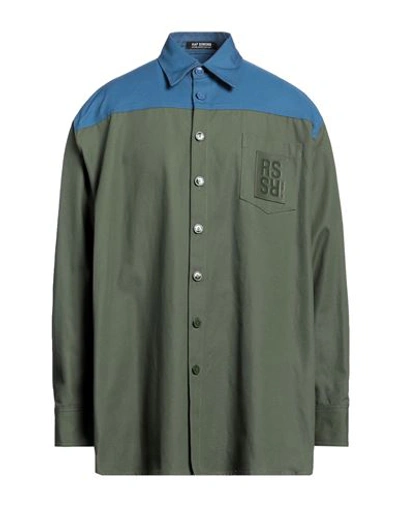 Shop Raf Simons Man Shirt Military Green Size S Cotton