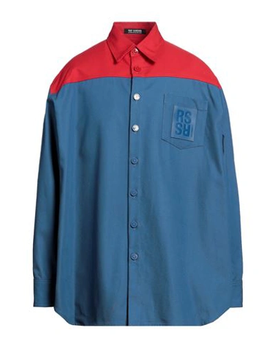Shop Raf Simons Man Shirt Blue Size S Cotton
