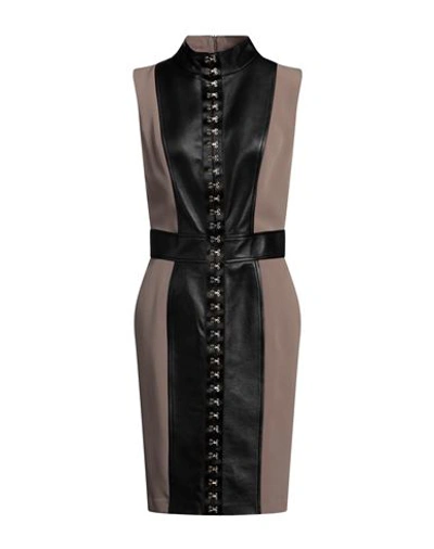 Gil Santucci Woman Midi Dress Black Size 10 Polyester, Elastane, Lambskin In Black