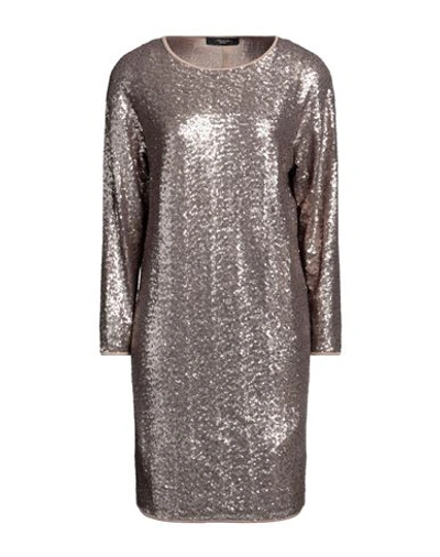 Shop Weekend Max Mara Woman Mini Dress Platinum Size Xl Polyester, Elastane In Grey