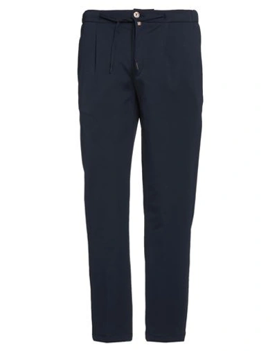 Shop Baronio Man Pants Navy Blue Size 34 Cotton, Polyamide, Elastane