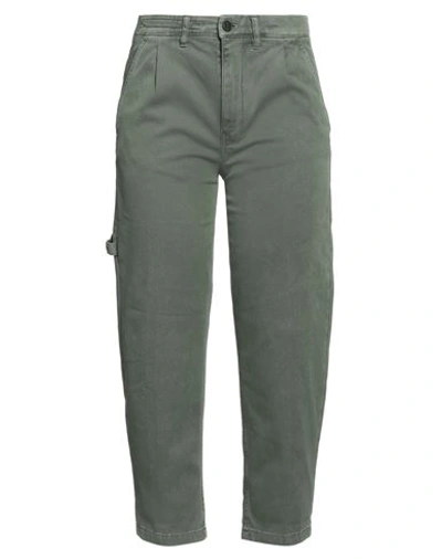 Drykorn Woman Pants Green Size 25w-32l Cotton, Elastane In Green