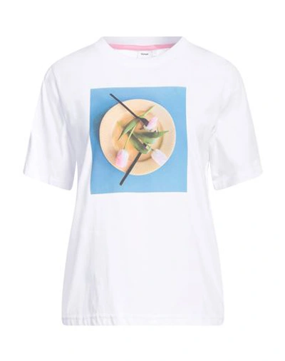 Shop Numph Nümph Woman T-shirt White Size Xs Organic Cotton