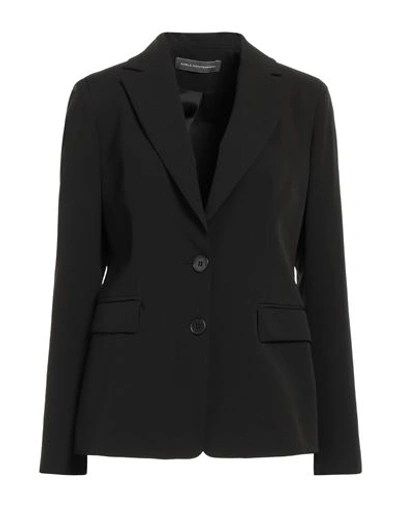 Shop Carla Montanarini Woman Blazer Black Size 8 Polyester, Elastane