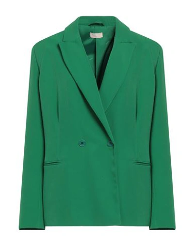 Liu •jo Woman Blazer Green Size 8 Polyester, Elastane In Green