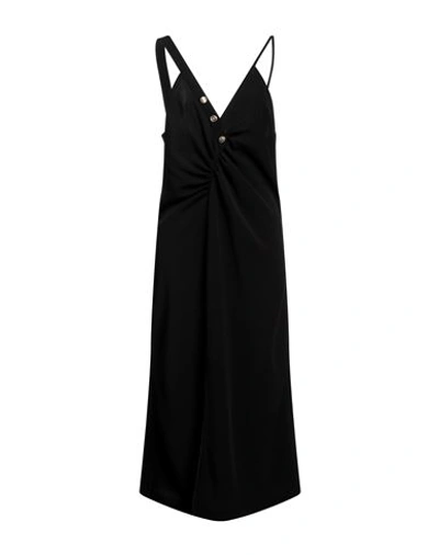 Shop Simona Corsellini Woman Midi Dress Black Size 10 Polyester, Elastane