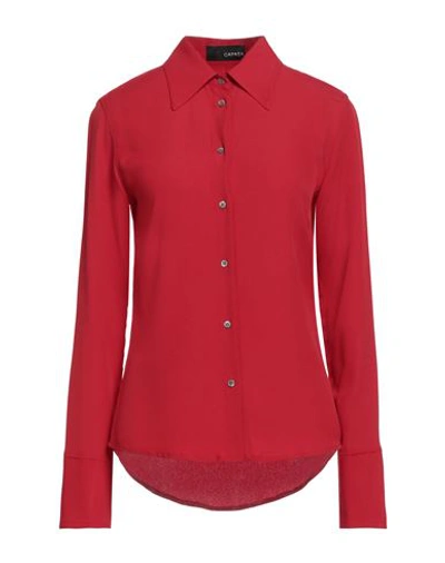 Shop Capasa Milano Woman Shirt Brick Red Size 8 Acetate, Silk
