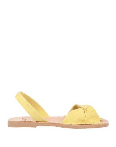 Shop Ria Woman Sandals Yellow Size 8 Leather