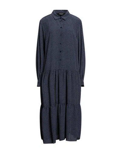Poustovit Woman Midi Dress Midnight Blue Size 12 Viscose, Polyester In Blue