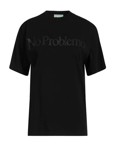 Aries Woman T-shirt Black Size S Cotton In Black