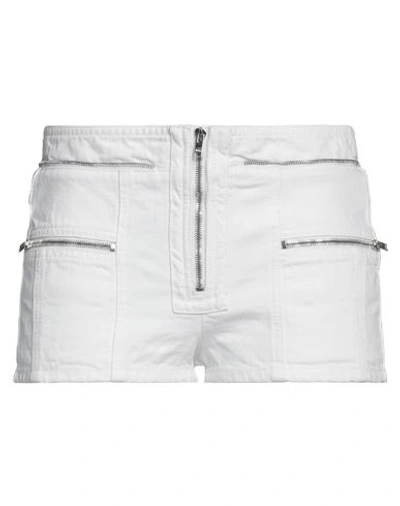 Shop Isabel Marant Woman Denim Shorts White Size 8 Cotton