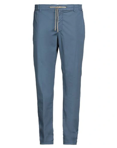 Shop Berwich Man Pants Pastel Blue Size 42 Cotton, Lyocell, Elastane