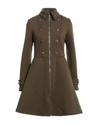 Shop Gil Santucci Woman Coat Military Green Size 6 Polyester, Elastane