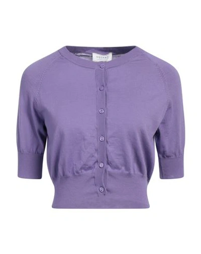 Snobby Sheep Woman Cardigan Mauve Size 8 Cotton, Silk In Purple