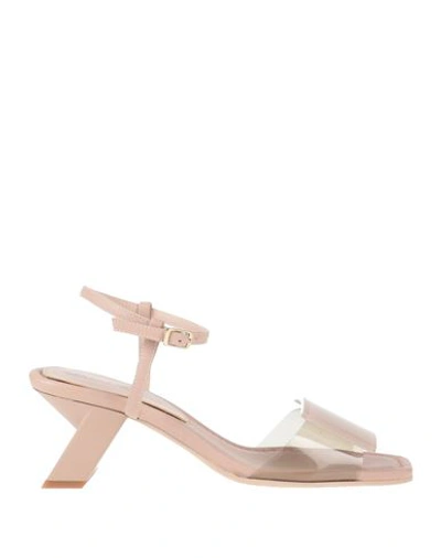 Shop Daniele Ancarani Woman Sandals Blush Size 8 Soft Leather, Plastic In Pink