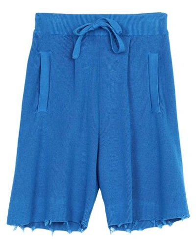 Shop Laneus Man Shorts & Bermuda Shorts Azure Size 34 Cotton In Blue