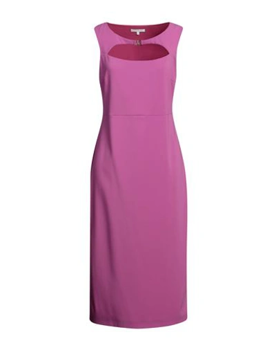 Shop Patrizia Pepe Woman Midi Dress Mauve Size 8 Polyester, Elastane In Purple