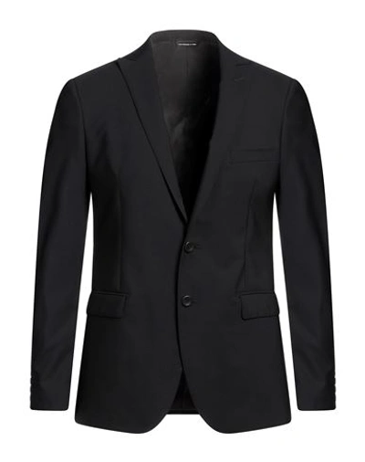Tonello Man Blazer Black Size 38 Virgin Wool, Elastane In Black