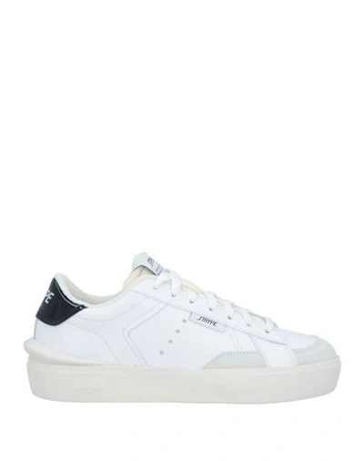 Shop Strype Woman Sneakers White Size 8 Soft Leather, Textile Fibers
