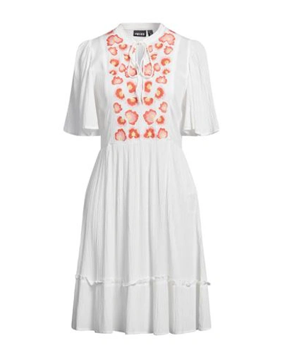 Shop Pieces Woman Mini Dress Off White Size M Viscose, Polyester