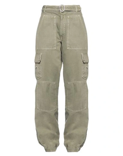 Shop Alessandra Rich Woman Pants Military Green Size 28 Cotton
