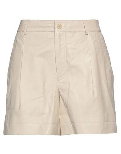 Shop P.a.r.o.s.h P. A.r. O.s. H. Woman Shorts & Bermuda Shorts Beige Size M Lambskin