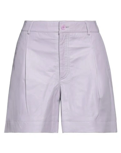 Shop P.a.r.o.s.h P. A.r. O.s. H. Woman Shorts & Bermuda Shorts Lilac Size M Lambskin In Purple