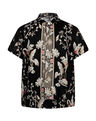 Shop Bode Man Shirt Black Size M/l Cotton, Silk
