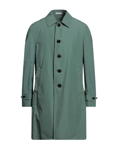 Shop Boglioli Man Overcoat & Trench Coat Sage Green Size 38 Polyamide, Cotton