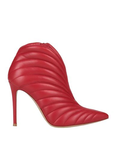 Shop Gianvito Rossi Woman Ankle Boots Red Size 8 Leather