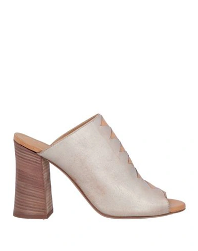 Shop Fiorifrancesi Woman Sandals Platinum Size 8 Leather In Grey
