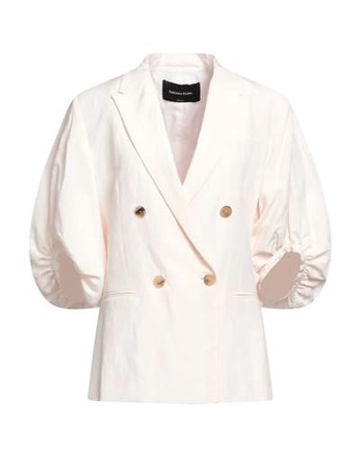 Fabiana Filippi Woman Blazer Light Pink Size 10 Linen, Silk In Pink