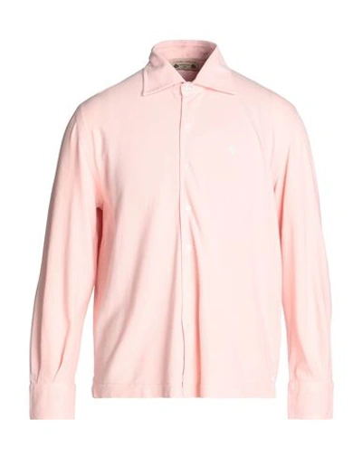 Shop Luigi Borrelli Napoli Man Shirt Light Pink Size 40 Cotton