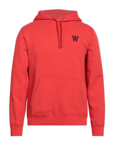 Shop Double A By Wood Wood Man Sweatshirt Red Size M Cotton