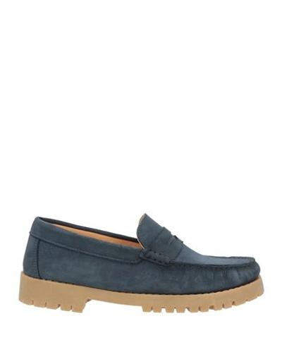 Shop Berna Man Loafers Navy Blue Size 9 Leather