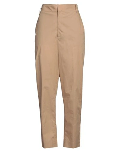 Shop Attic And Barn Woman Pants Camel Size 10 Cotton In Beige