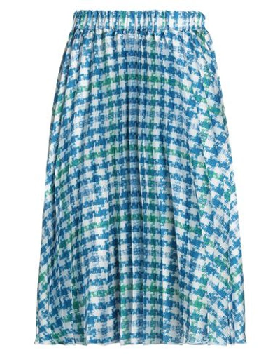 Shop Angela Mele Milano Woman Midi Skirt Azure Size M Viscose, Polyester In Blue