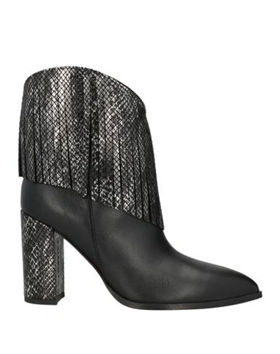 Shop Manila Grace Woman Ankle Boots Black Size 8 Leather
