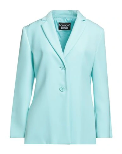 Shop Boutique Moschino Woman Blazer Sky Blue Size 8 Polyester